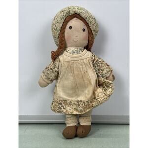 Holly Hobbie’s Friend Heather Knickerbocker Vintage 70s Cloth Rag Doll 9”